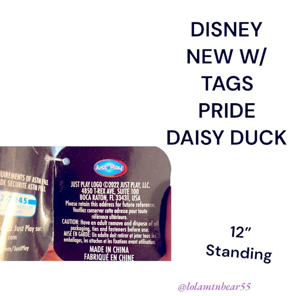 NEW WITH TAGS DISNEY DAISY DUCK RAINBOW 🌈 COLLECTION- GLITTER SPARKLE FUR - Picture 14 of 15